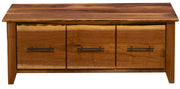 Front view of the Marcellina Mountain Live Edge Walnut Entry Bench