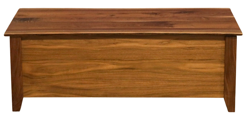 Front view of the Matchless Mountain Live Edge Walnut Blanket Chest