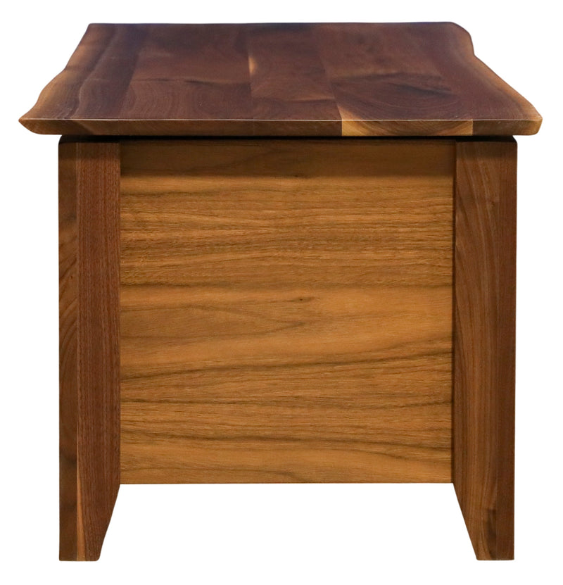 Side view of the Matchless Mountain Live Edge Walnut Blanket Chest