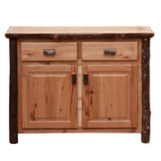 Front view of the McClellan Mountain Hickory Log Buffet