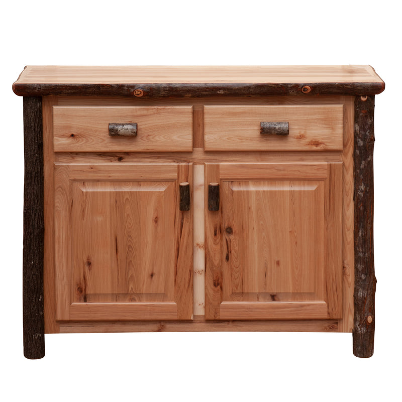 Front view of the McClellan Mountain Hickory Log Buffet