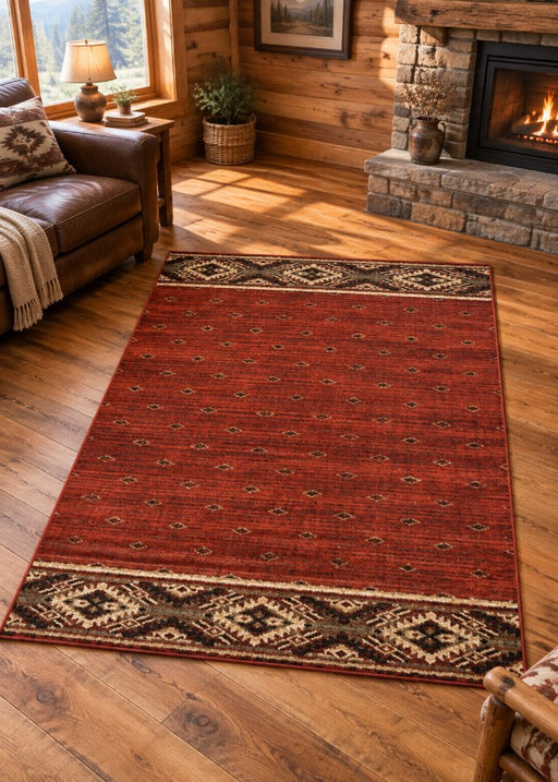 Mesa Rust Rug Living Room | The Cabin Shack