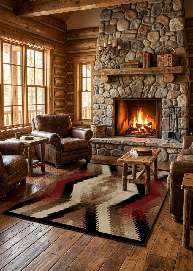 Mesquite Rays Rug Living Room | The Cabin Shack