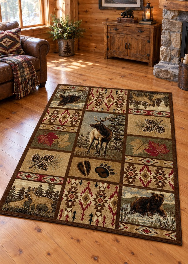 Montana Wild Lodge Rug Collection Living Room | The Cabin Shack