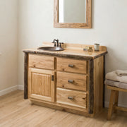 Mount Aetna Hickory Log Vanity in Natural in the 42-inch center-sink layout