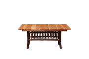 Tabletop detail of the Mount Albion Hickory Log Extension Dining Table