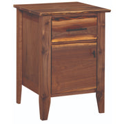 Angled view of the Mount Axtell Live Edge Walnut Enclosed Nightstand