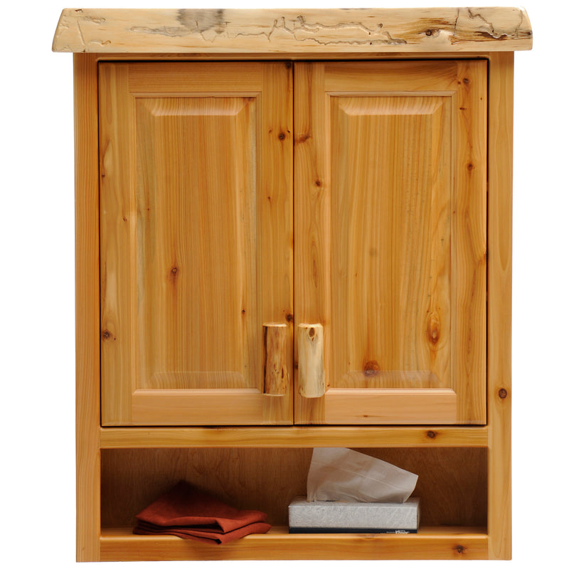 Mount Blaine Cedar Log Over the Toilet Cabinet | The Cabin Shack