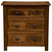 Front view of the Mount Buckskin Reclaimed Barnwood Chest of Drawers in weathered reclaimed oak