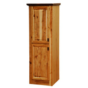 Angled view of the Mount Champion Hickory Log Linen Cabinet