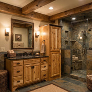 Mount Champion Hickory Log Linen Cabinet in Natural in the 18-inch width
