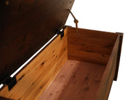 Top-down view of the Mount Chiquita Reclaimed Barnwood Blanket Chest solid barnwood lid