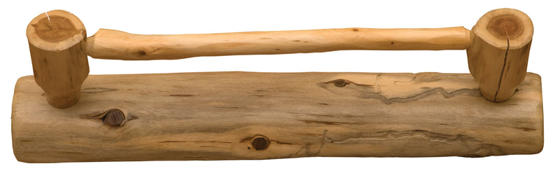 Front view of the Mount Emmons Cedar Log Towel Bar