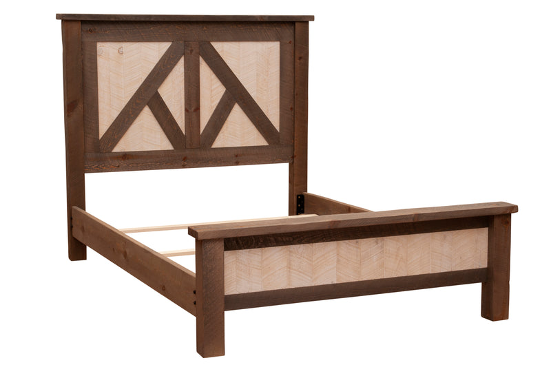 Angled view of the Mount Evans Pine Cottage Bed without bedding