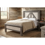 Mount Evans Pine Cottage Bed staged in a bright rustic farmhouse cabin bedroom