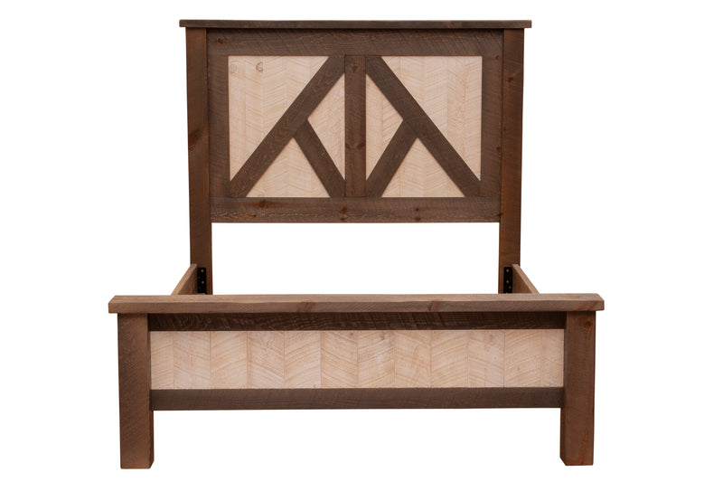 Front view of the Mount Evans Pine Cottage Bed without bedding