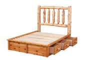 Drawer detail of the Mount Falcon Cedar Log Platform Bed Underbed Dresser