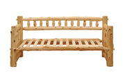 Mount Guyot Cedar Log Daybed without mattress showing the included slat roll mattress support