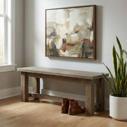 Mount Hagar Pine Bench in a bright cabin entryway