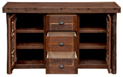 Fourth view of the Mount Herman Barnwood and Hickory Windowpane Sideboard