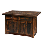 Angled view of the Mount Irving Hale Reclaimed Barnwood Kitchen Island
