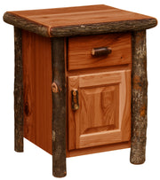 Mount Lady Washington Hickory Log Enclosed End Table in Cinnamon stain
