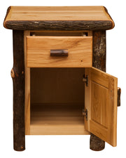Third detail view of the Mount Lady Washington Hickory Log Enclosed End Table