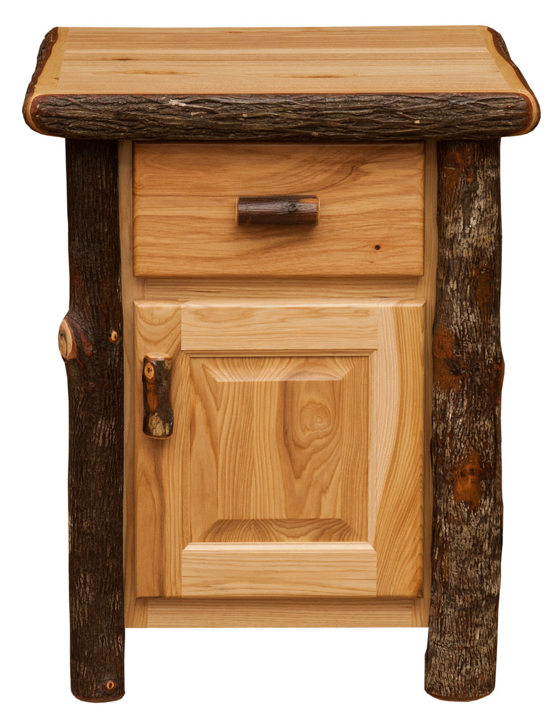 Second detail view of the Mount Lady Washington Hickory Log Enclosed End Table