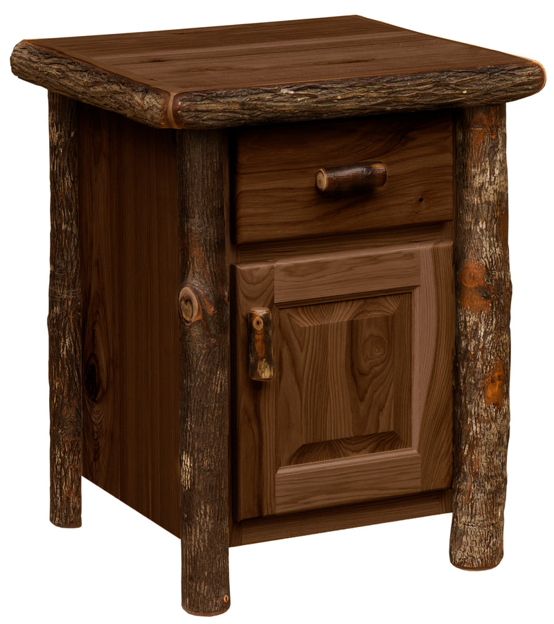Mount Lady Washington Hickory Log Enclosed End Table in Espresso stain