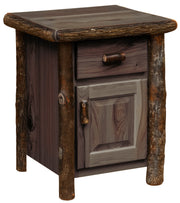Mount Lady Washington Hickory Log Enclosed End Table in Slate stain
