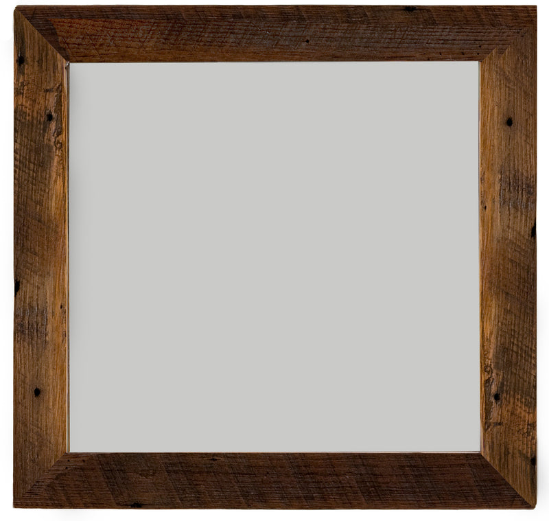 Front view of the Mount Oso Reclaimed Barnwood Mirror