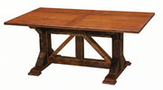 Mount Patterson Reclaimed Barnwood Homestead Dining Table with the smooth Antique Oak Top
