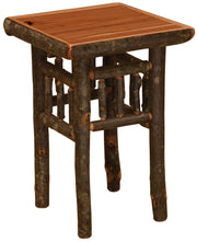 Mount Sopris Hickory Log Nightstand in the Cinnamon finish with a warm reddish top
