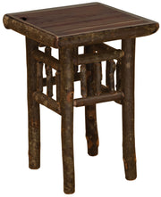 Mount Sopris Hickory Log Nightstand in the Slate finish with a weathered gray-brown top