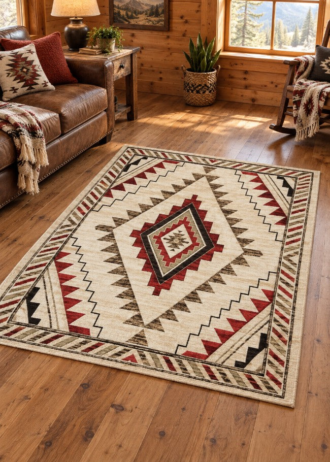 Nashua Antique Rug Living Room | The Cabin Shack