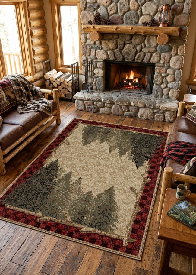 Nature Beige Rug Living Room | The Cabin Shack