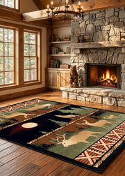 Night Vision Lodge Rug Collection Living Room | The Cabin Shack