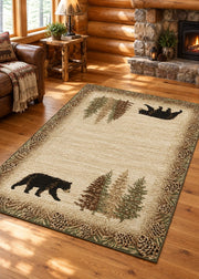 Northwoods Bear Rug Living Room | The Cabin Shack