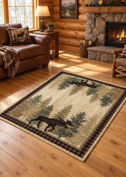 Northwoods Moose Lodge Rug "Living Room" | The Cabin Shack