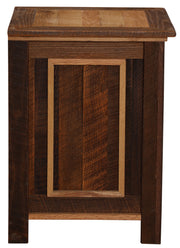 Side view of the Notch Mountain Reclaimed Barnwood Cubby Nightstand