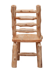 Back view of the Organ Mountain Cedar Ladder Back Side Chair