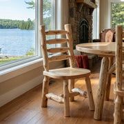 Organ Mountain Cedar Ladder Back Side Chair in a rustic dining room