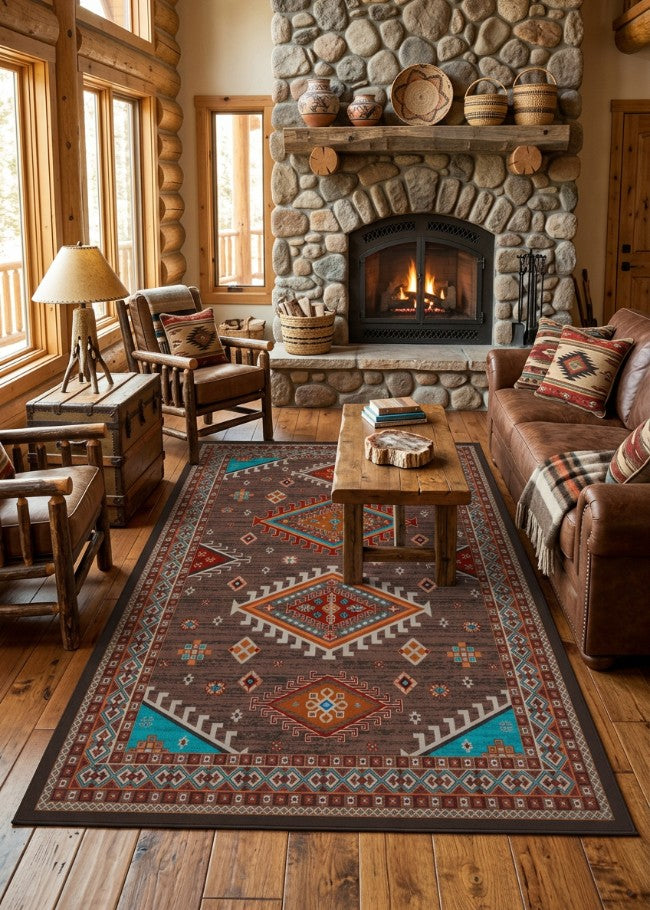 Persian Stone Rug Living Room | The Cabin Shack