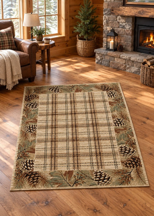 Pine Plaid Rug Living Room | The Cabin Shack