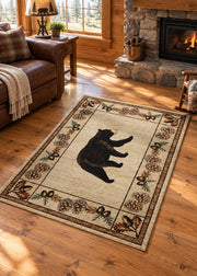 Pinecone Hollow Bear Rug Living Room | The Cabin Shack