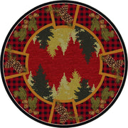 Plaid Woodland Round Rug | The Cabin Shack