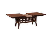 Powell Peak Oak and Hickory Log Extension Dining Table with the leaves installed