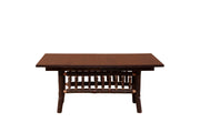 Antique Oak top detail of the Powell Peak Oak and Hickory Log Extension Dining Table