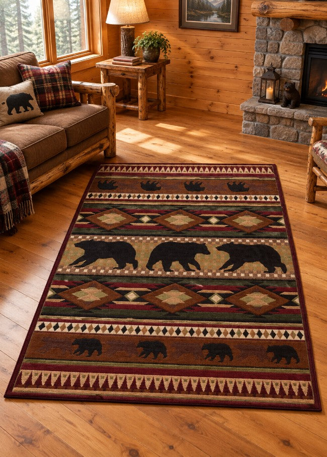 Prospect Bear Rug Living Room | The Cabin Shack