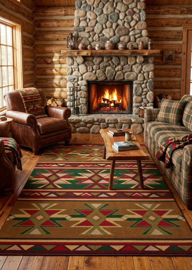 Pueblo Stars Rug Collection Living Room | The Cabin Shack
